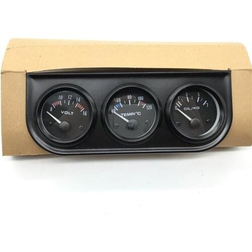 52MM 3 In 1 Volt meter +water temp gauge +Oil Pressure Gauge Kit car meter Volt meter Water Temperature Gauge Triple tachometer