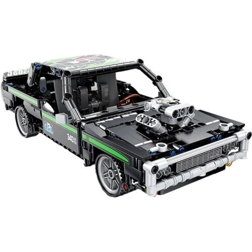 498pcs Kaizhi KY1019 Mechanical Engineering Pull Back Flag 1971 Modified Racing Model Building Block Toy Gifts