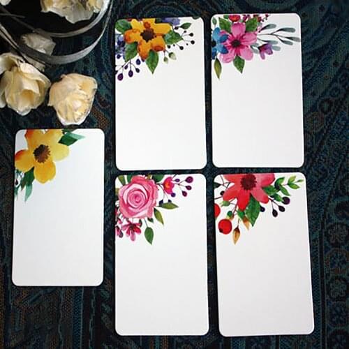 50pcs Handmade Flower Message Scrapbook Paper Card DIY Greeting Cards Postcards Party Wedding Invitation Thank You Cards