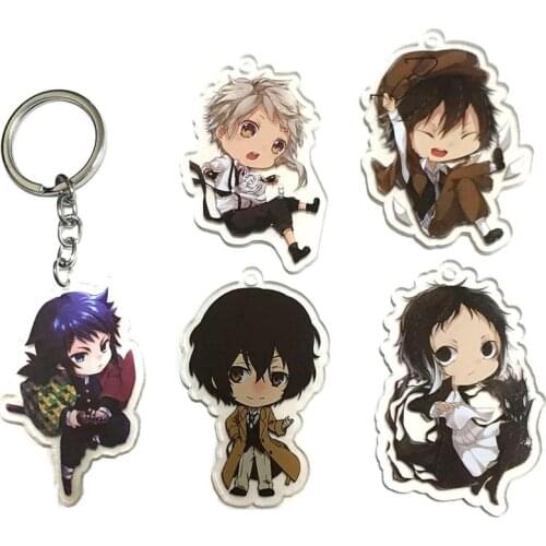 Bungo Stray Dogs Anime keychain Dazai Osamu Atsushi Nakaji Edogawa Ranpo acrylic keychain keyring strap