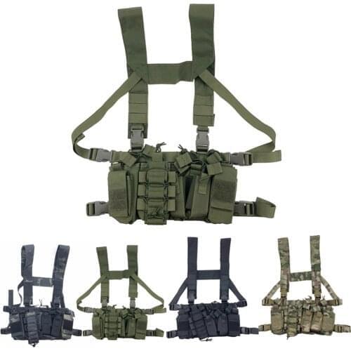 Combat Paintball Multi-pocket Tactical Equipment Military Gear Hunting Vest Chest Rig Battlefield Outdoor Camping Hiking X127A