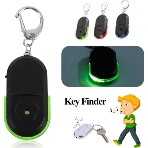 Hot LED Light Locator Finder Keychain Portable Size Old People Anti-Lost Alarm Key Finder Wireless Useful Whistle Sound
