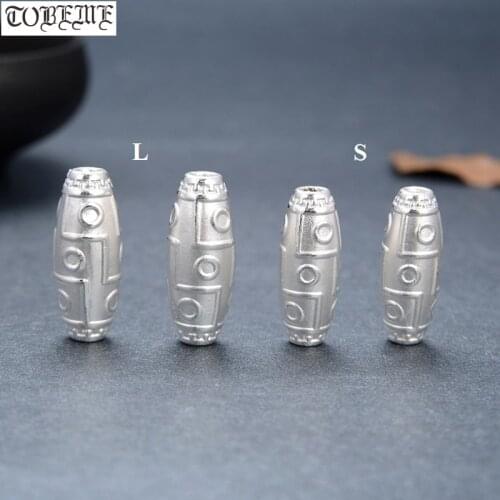 100% 3D 999 Silver Nine-Eye DZI Bead Silver Tibetan Eyes Beads Pure Silver Good Luck Beads DIY Jewelry Findings 9 Eyes Bead