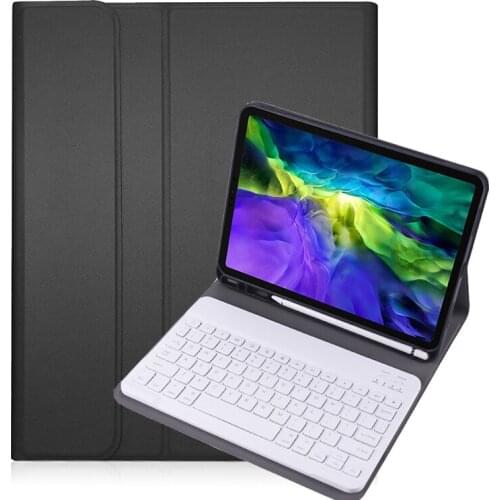 Auto Sleep Wake UP PU Leather Case with Bluetooth Keyboard and Pencil Slot for iPad Pro 11 2020/Pro 11 2018 TPU Smart Cover+Pen