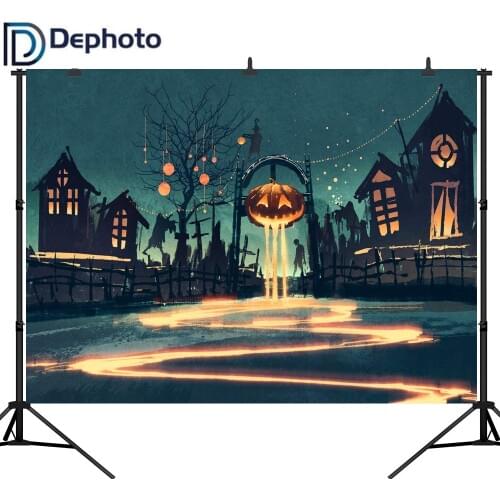 Dephoto Photography Backdrops Halloween Backdrops For Photography Pumpkin Lantern Background For Photo Studio Foto Achtergrond