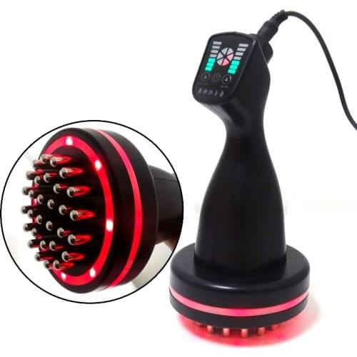 Electronic Acupuncture Slimming Device Body Fat Burner Microcurrent Meridian Scrape Trigger Point Massager Infrared Massage Comb