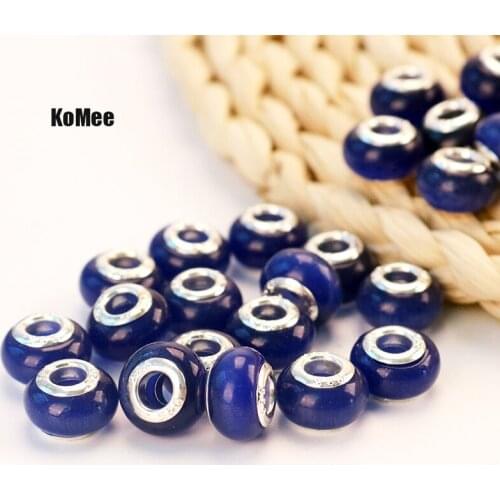 Hot Items!!! 500pcs/lot Royal Blue Purple Opal Cat Eye Charms Big Hole Bead Fit Bracelets Beads Dia.:14mm Hole Dia.:5mm