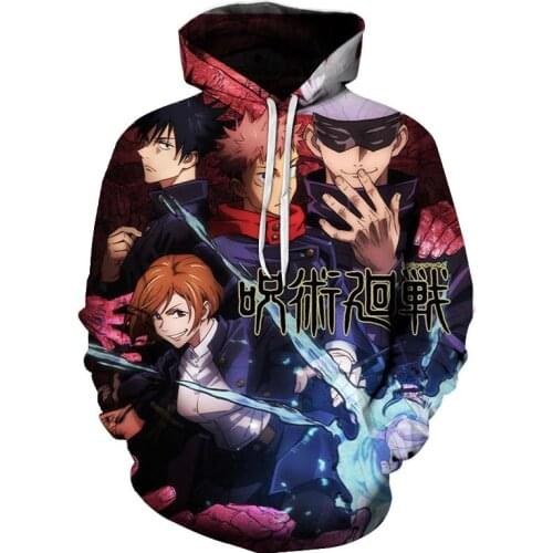 Jujutsu Kaisen Yuji Itadori Men Women Hoodies Hooded Casual Hip Hop Streetwear Sweatshirts Boys Girls AutumnTops Coats