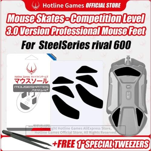 Hotline Games 3.0 Mouse Skates Mouse Feet Replacement for SteelSeries Rival600 Gaming Mouse,Smooth, Durable,Glide Feet Pads