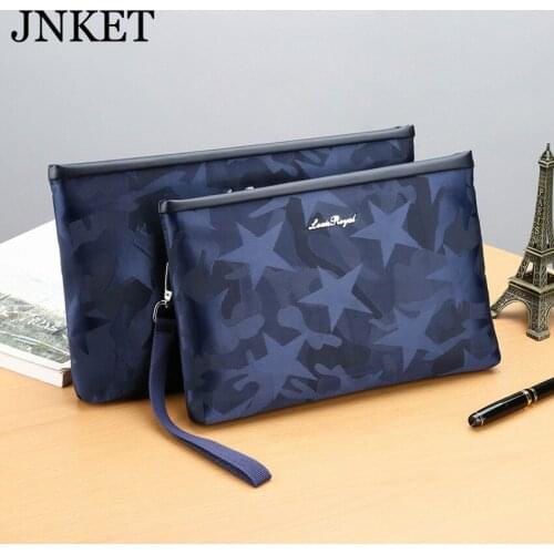 JNKET New Camouflage Mens Clutch Handbag Oxford Fabric Long Wallet Large Capacity Clutch Bag Detachable Wristlet（2 Sizes