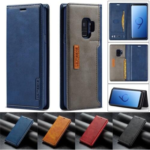 Flip Magnetic Leather Wallet Phone Case For Samsung Galaxy S9Plus S10 lite S8 S20 Case for Samsung Note10 Note9 shockproof Case