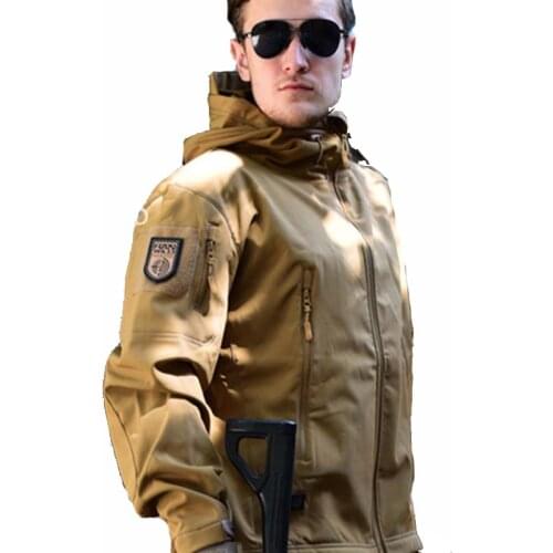 TAD Outdoor Sport Men Camping Hiking Jacket Tactical Soft Shell Hunting Jacket Waterproof Windproof Hooded Jacket Coat