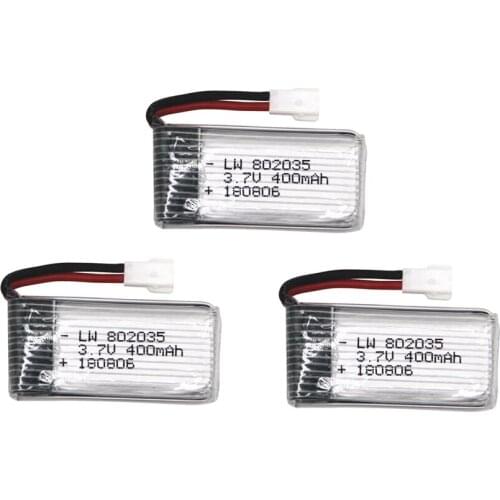 3pcs Limskey 3.7V 400mAh 25C Drone Rechargeable Lipo Battery 752035 For RC Drone E33 E33C H99W KY101 H31 H6C H98 H107 Quadcopter