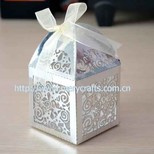 Best paper box metallic silver 100 pieces laser cut single cupcake boxes
