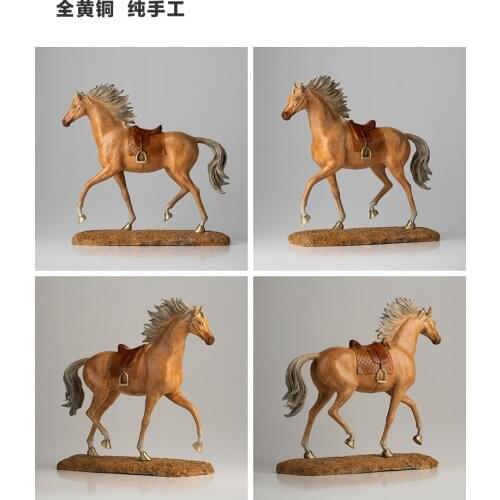 TOP Collection Auspicious Saudi Arabia Arab Arabian horse talisman Business ART GIFT Home company GOOD LUCK copper art Sculpture