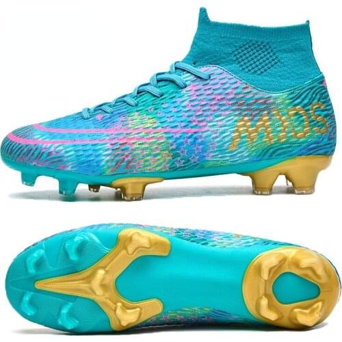 Mens Soccer Shoes Teenager Breathable Sneakers Grass Training Sports Shoes FG / TF High Ankle Cleats Antiskid Football Boots