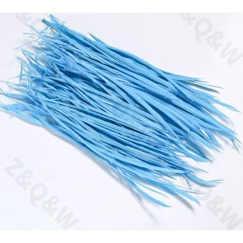 Natural 6-8 inches (15-20CM) goose feather monofilament edge feather dyed light blue 100-500pcs DIY craft jewelry decoration
