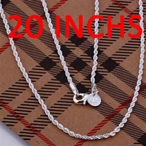 Necklace Silver Plated Necklace Silver Trendy Jewelry Necklace String Twisted Jewelry Wholesale Free Shipping zmnx LN226-20