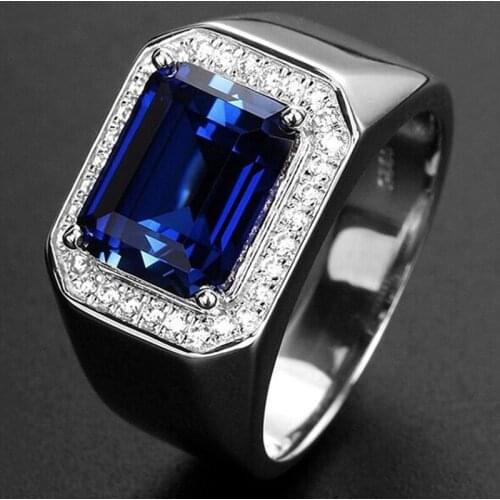 Fine Blue / Green Main Stone Opening Adjustable Jewelry Men Engagement Wedding Banquet Gift Ring