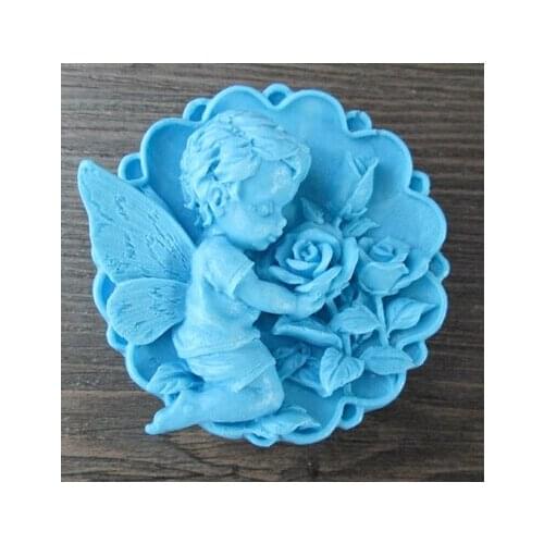 Angel Rose round shape soap silicone mold soap mould Candle mold