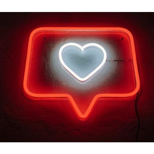 Led Like Instagram Heart Good Vibes Only Flex Light Sign For Home Game Over Room Wall Decor Kawaii Anime Bedroom Decoration Mura