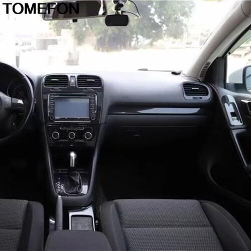 TOMEFON For Volkswagen Golf 6 MK6 2010 2011 2012 Door Handle Window Switch Button Gear Shift AC Vent Water Cup Holder Cover Trim
