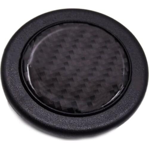 Universal Plastic Car Black Horn Button Cap Steering Wheel Center Trim Cover Carbon Fiber TeHture Accessories