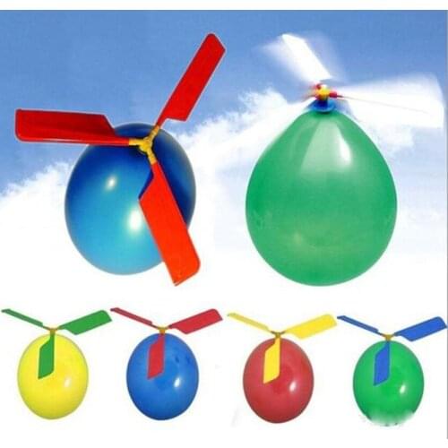 5Pcs Balloon Helicopter Flying Toy Funny Outdoor Playing Educational Kids Inflatable For Boys Girls Gifts