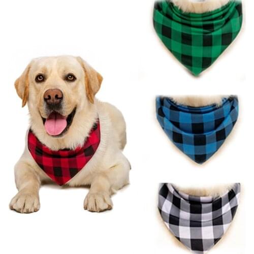 High quality dog bandana for medium large dog Plaid Pet Neckerchief accessories scarf dog bandana Grooming Bibs Collar 2020