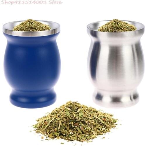 Yerba Mate Cup Stainless Steel 8oz Argentine Yerba Mate Gourd With Bombillas