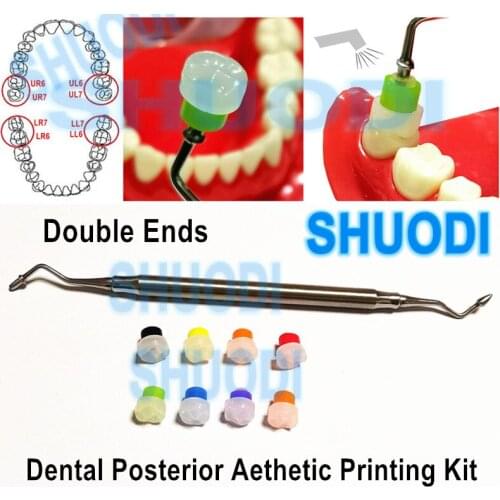 1 set Dental Aesthetic Printing Mold Restoration of Posterior Teeth Printing Mould Dental Resin Composite Trimmer Spatula Tool