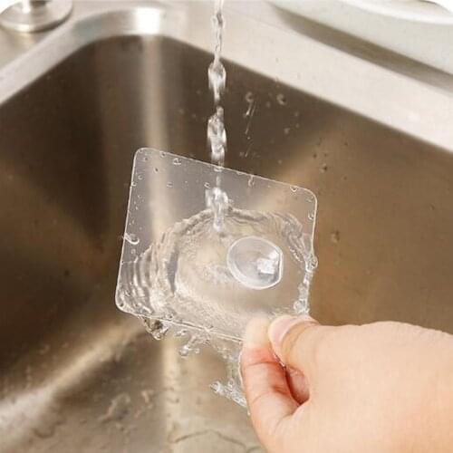 1x Useful Strong Clear Suction Cup Sucker Wall Hooks Hanger For Kitchen Bathroom Suitable for all kinds of wall paste