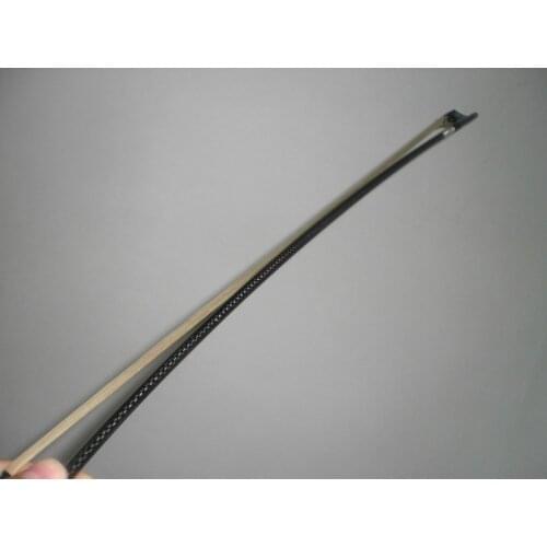 2 PCs Black Carbon Fiber Bow 4/4 Gribs inlay Ebony Frog Silver amounted 010