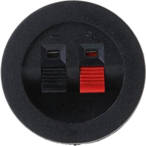 2PCS Speaker Terminal Board Plate Round 2 Way Spring Clip Binding Spring Post Cup Push Type
