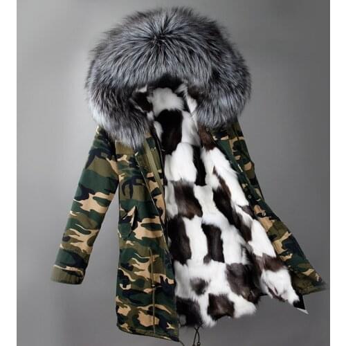 2020 New Fashion Winter women luxurious warm Fox fur liner parkas Large raccoon fur collar hooded coat long winter jacket