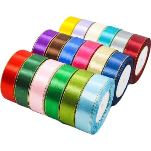25 Yards Double Gold Rim Cake Wedding Candy Box Packaging Ribbon Wedding Wedding Party DIY Decoration Handmade Craft Supplies