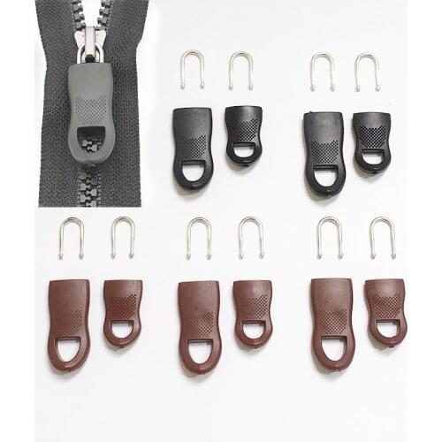 5Pcs/Set New Replacement Zipper Tags Zip Fixer for Clothes Black Zipper Pull Fixer for Travel Bag Suitcase Clothes Tent Backpack