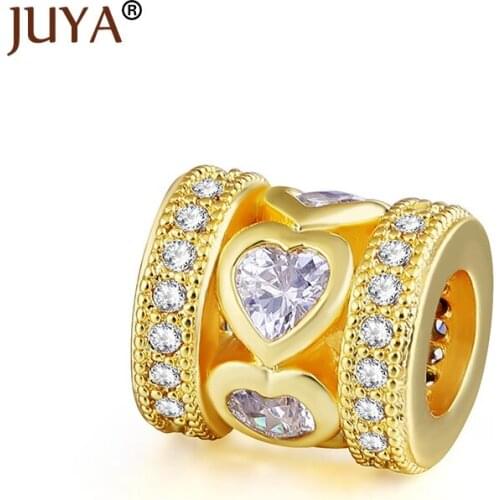 5 Pieces Wholesale Luxury Cubic Zirconia Heart Crystal Beads For Jewelry Making Handmade DIY Bracelets Necklace Accessories