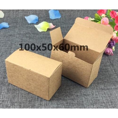 50pcs 10*5*6cm Brown Packaging Kraft Paper Box For Candy\Cake\Jewelry\Gift\chocolate\Party Packing boxes