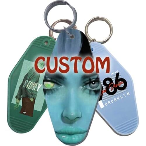 600Pcs Custom Promotional printing plastic acrylic motel keychain hotel keychain for room