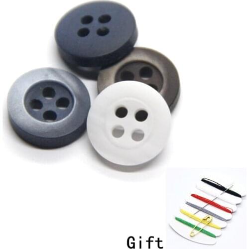 9/10/11mm 4 Holes Resin Sewing Shirt Buttons White Black for Clothing Cardigan Casual Decor Handmade DIY Needlework Accessories