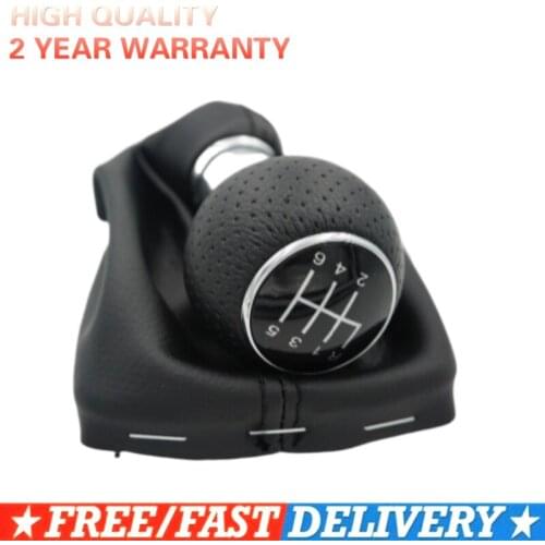 Free Shipping dia 13mm Car Gear Shift Knob 5 6 Speed With Leather Boot Gaitor Complete Fit For Audi A3 S3 2001 2002 2003