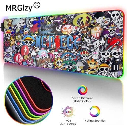 Anime big mouse pad gaming accessories RGB office desk mat locking led colorful natural rubber non-slip household carpet mat