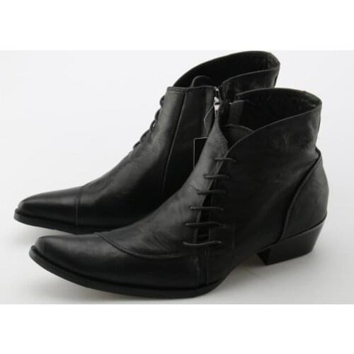 Botas masculina autumn winter shoes men military tactical boots black leather pointed toe rock cowboy boots mens