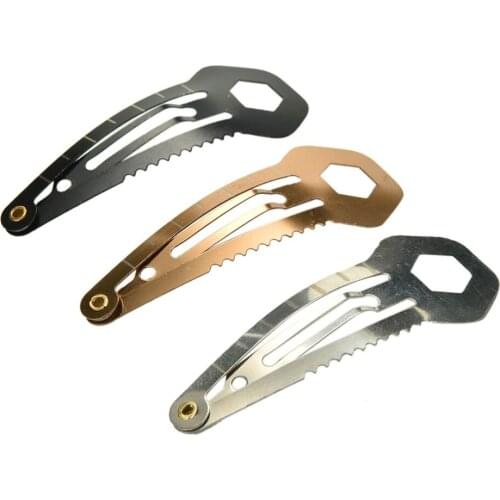 EDC Gear Multifunction Stainless Steel Hairpin Hair Clip Ruler Cutter Keychain Pocket Utility Tool Survive Screwdriver Travel