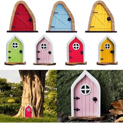 Fairy Door and Windows for Trees Glow In The Dark Yard Art Sculpture Decoration Wall and Trees Outdoor Miniature Garden Decor
