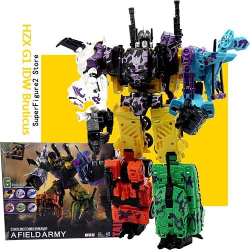 Transformation Action Figure Toy HZX G1 IDW Bruticus Movie Model Five Fit Defensor ABS KO Deformation Car Robot Brinquedos