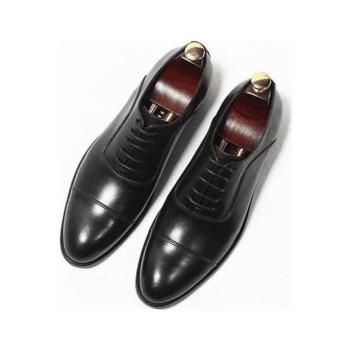 Handmade Goodyear Oxfords shoes for men Formal Business shoes Lace up Comfortable Genuine Leather dress shoes for men