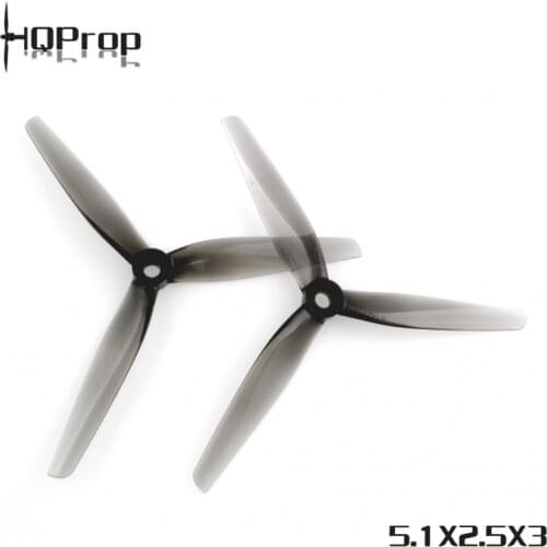 HQPROP 5.1X2.5X3 Grey 5125 3-Blade PC Propeller M5 Shaft for RC FPV Racing Freestyle 5inch Drones Replacement DIY Parts