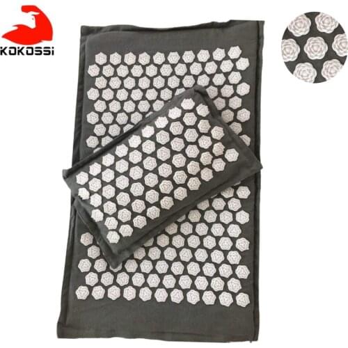 KoKossi Natural Organic Linen Acupuncture Mat Pillow Lotus Spike Massage Pad Cushion Yoga Mat Back/Neck/ Pain Relief Therapy
